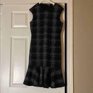 Tahari Black and White Peplum Sheath Dress